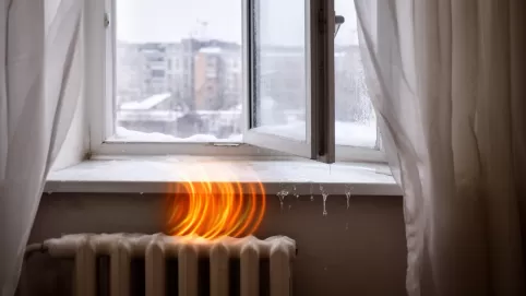 Otwarte okno a odkręcony grzejnik