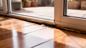 Wykończenie paneli przy oknie tarasowym